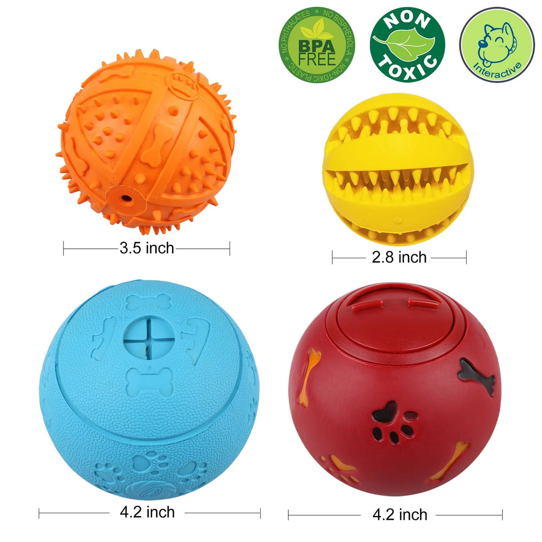 4 Pack Treat Ball, Large Dog